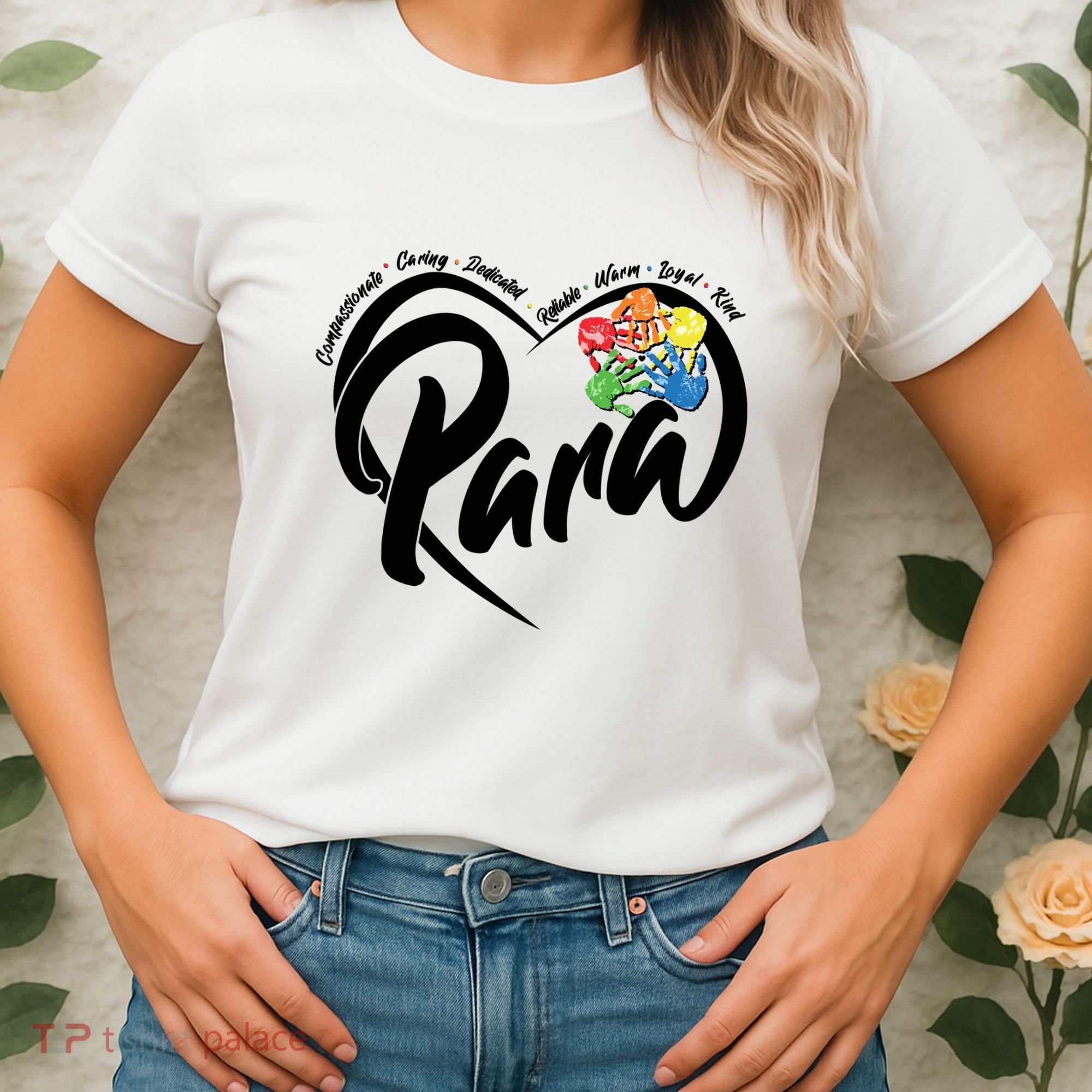 Cute Para Paraprofessional Teacher Heart Women's T-Shirt