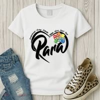 Cute Para Paraprofessional Teacher Heart Women's T-Shirt thumb 3