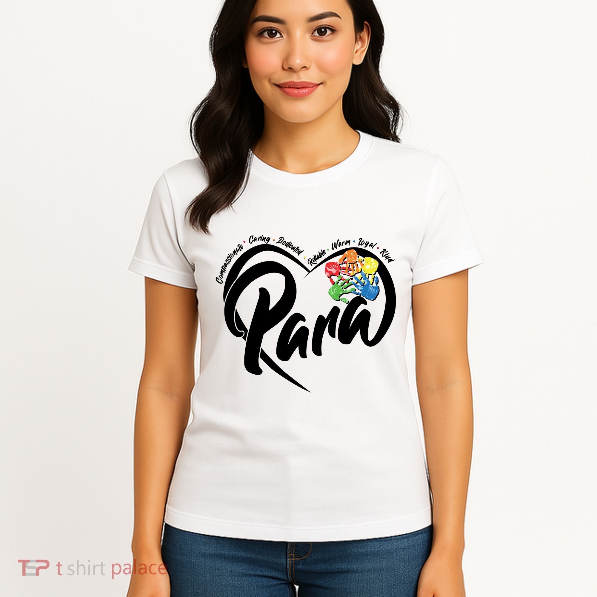 Cute Para Paraprofessional Teacher Heart Women's T-Shirt