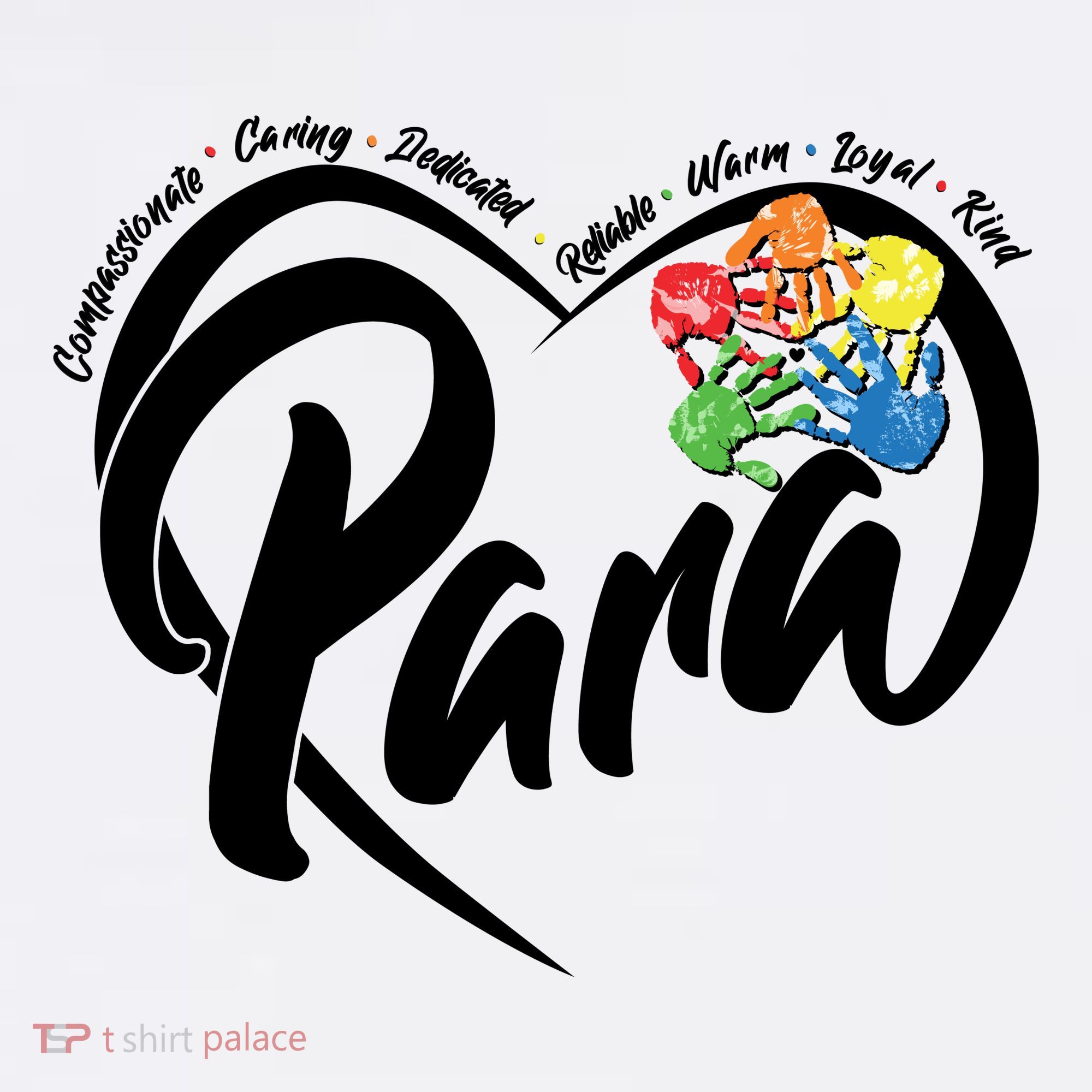 Cute Para Paraprofessional Teacher Heart Women's T-Shirt