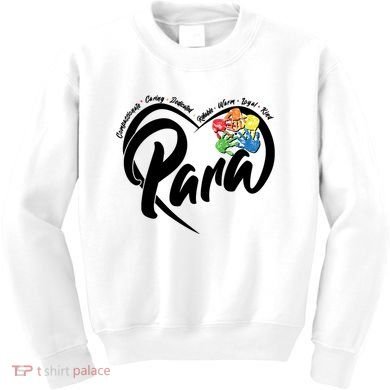 Cute Para Paraprofessional Teacher Heart Kids Sweatshirt