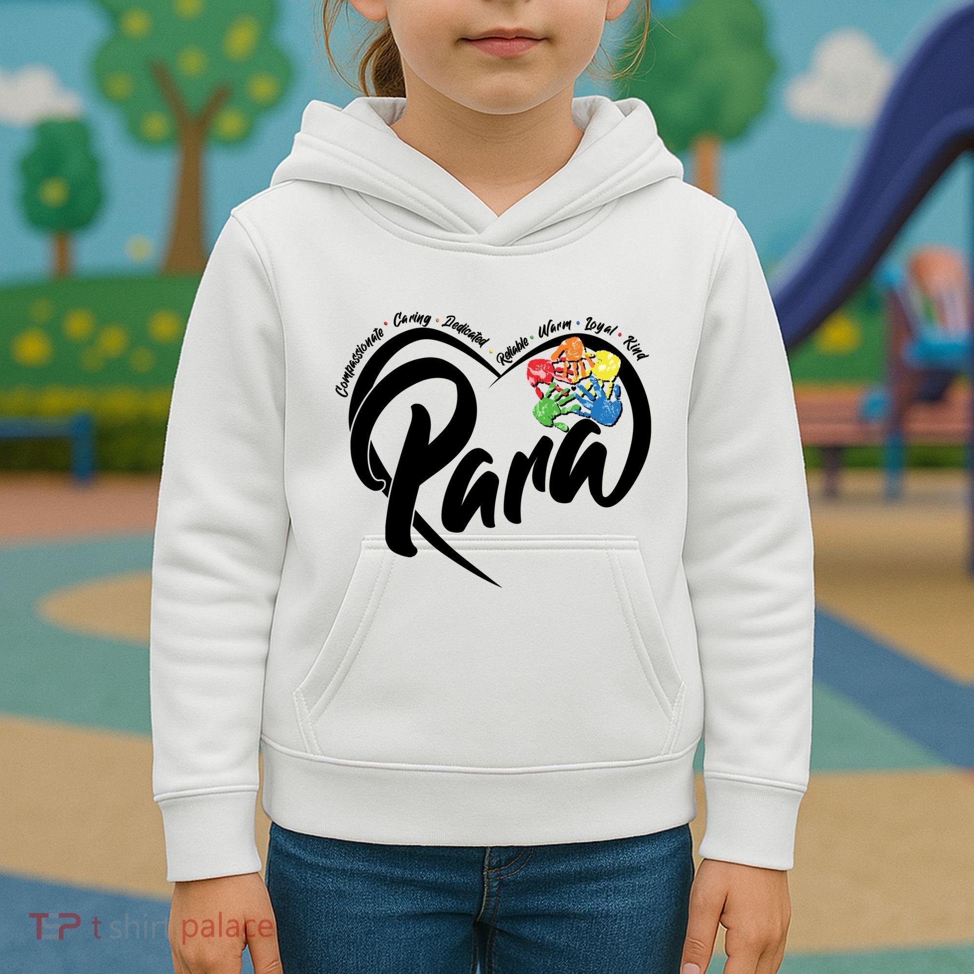 Cute Para Paraprofessional Teacher Heart Kids Hoodie
