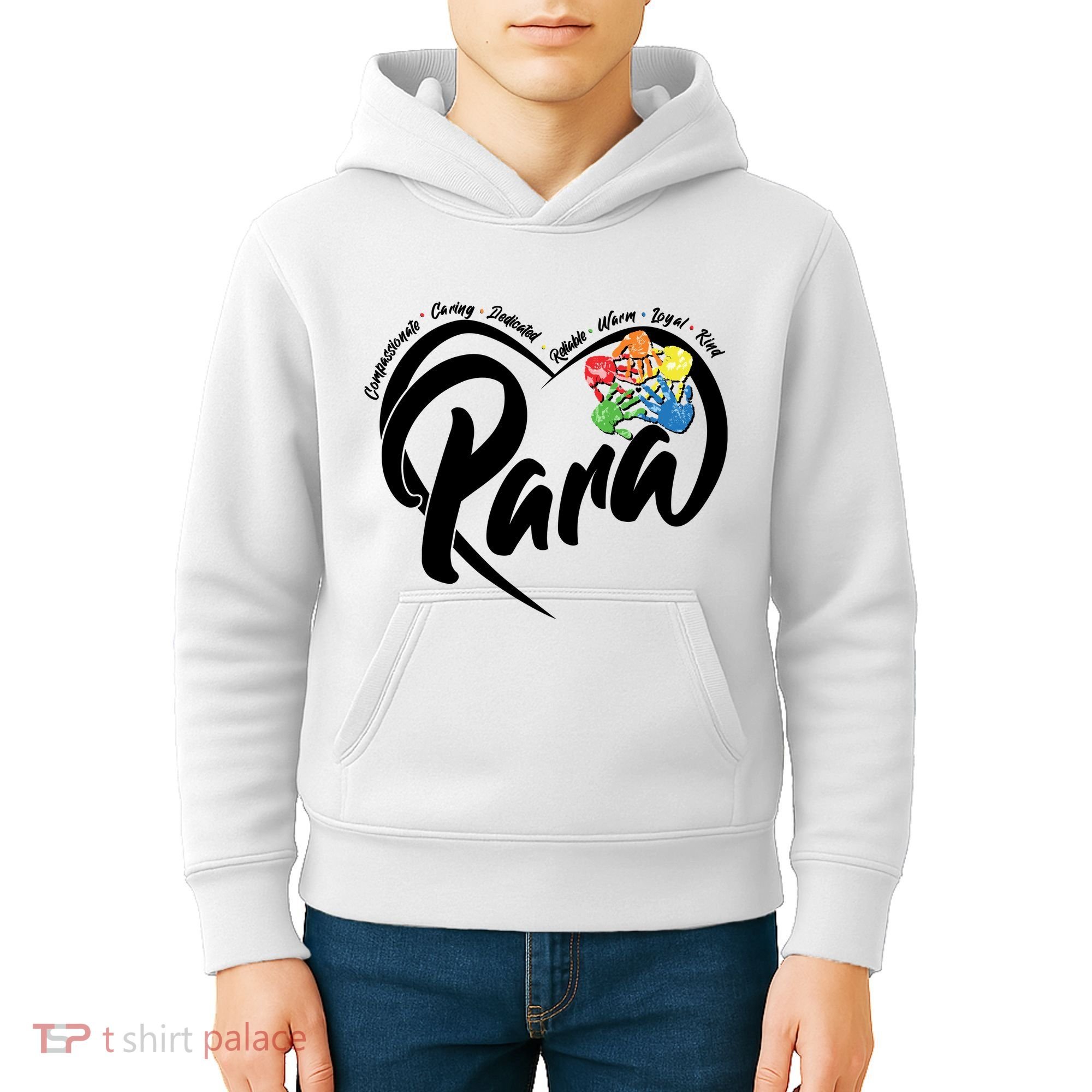 Cute Para Paraprofessional Teacher Heart Kids Hoodie