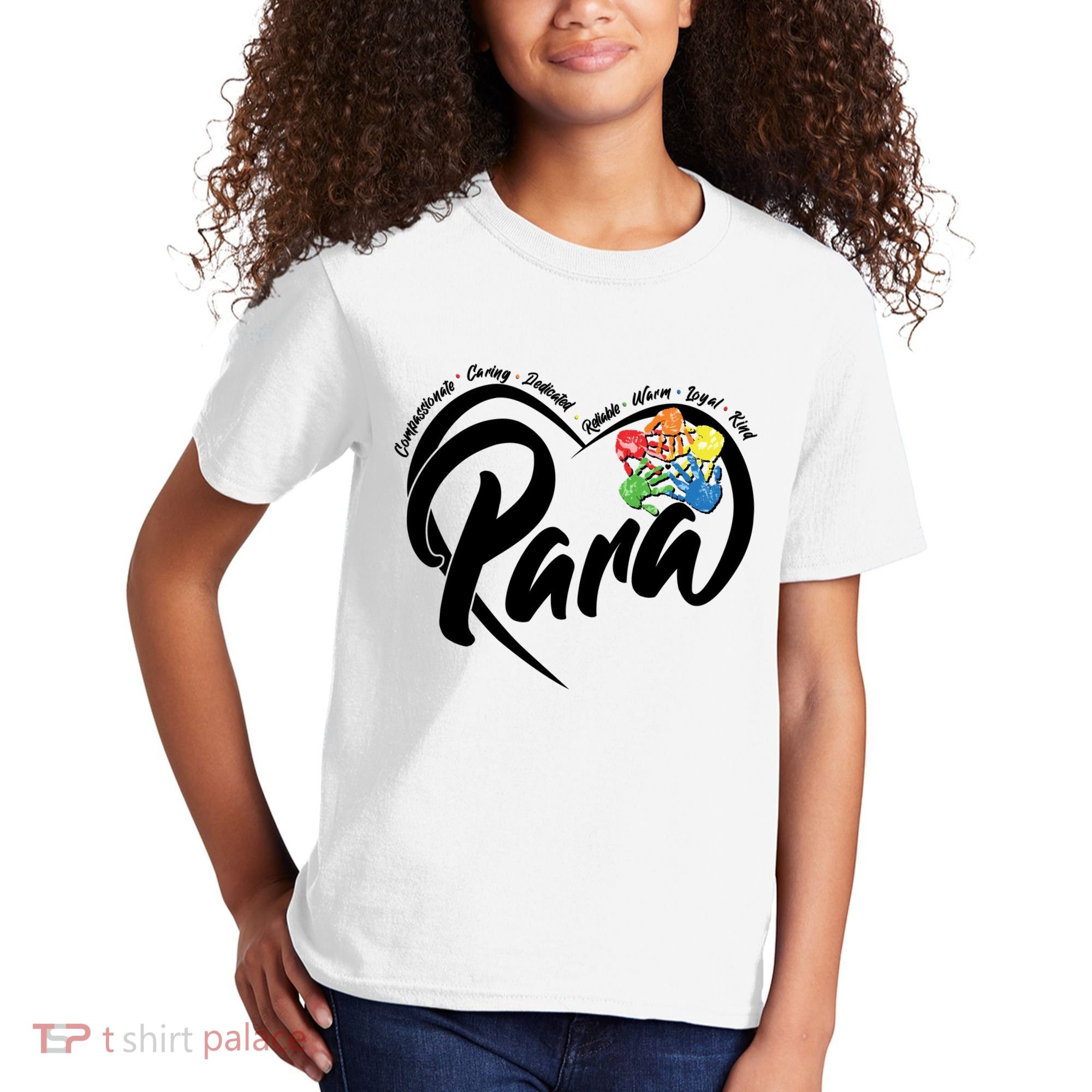 Cute Para Paraprofessional Teacher Heart Kids T-Shirt