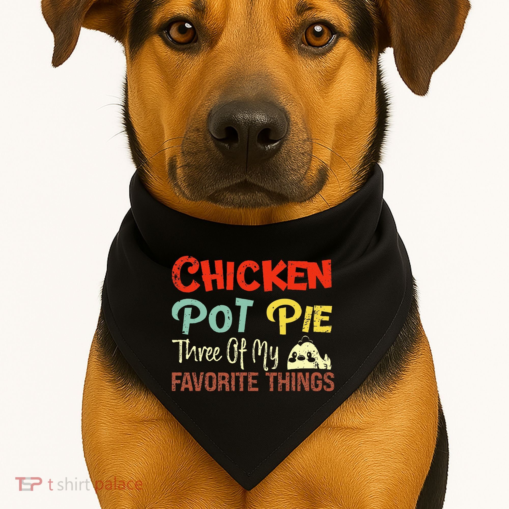 Chicken Pot Pie Three Of My Favorite Things Funny Pot Pi USA-Made Doggie Bandana