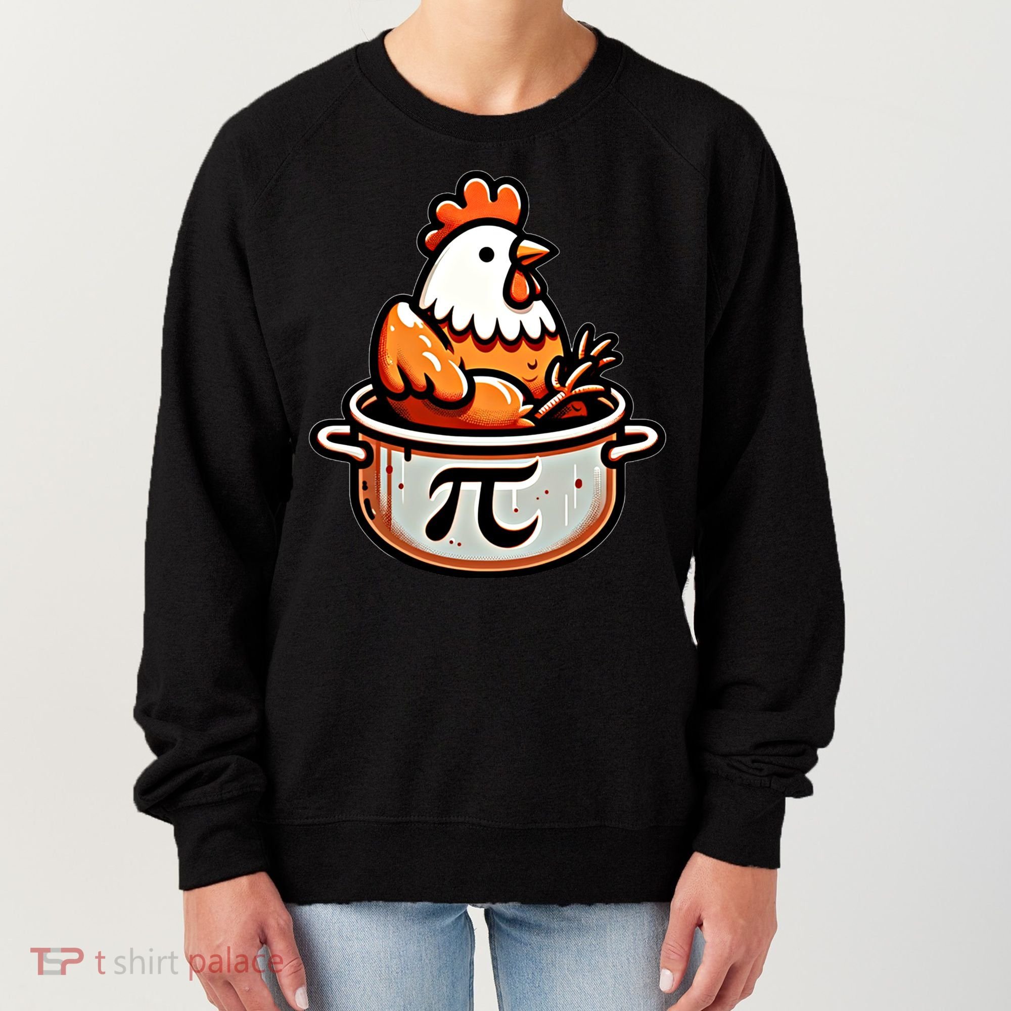 Chicken Pot Pie Funny Math Pun Chicken Pot Pi Day Gift Women's Sweatshirt