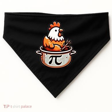 Chicken Pot Pie Funny Math Pun Chicken Pot Pi Day Gift USA-Made Doggie Bandana