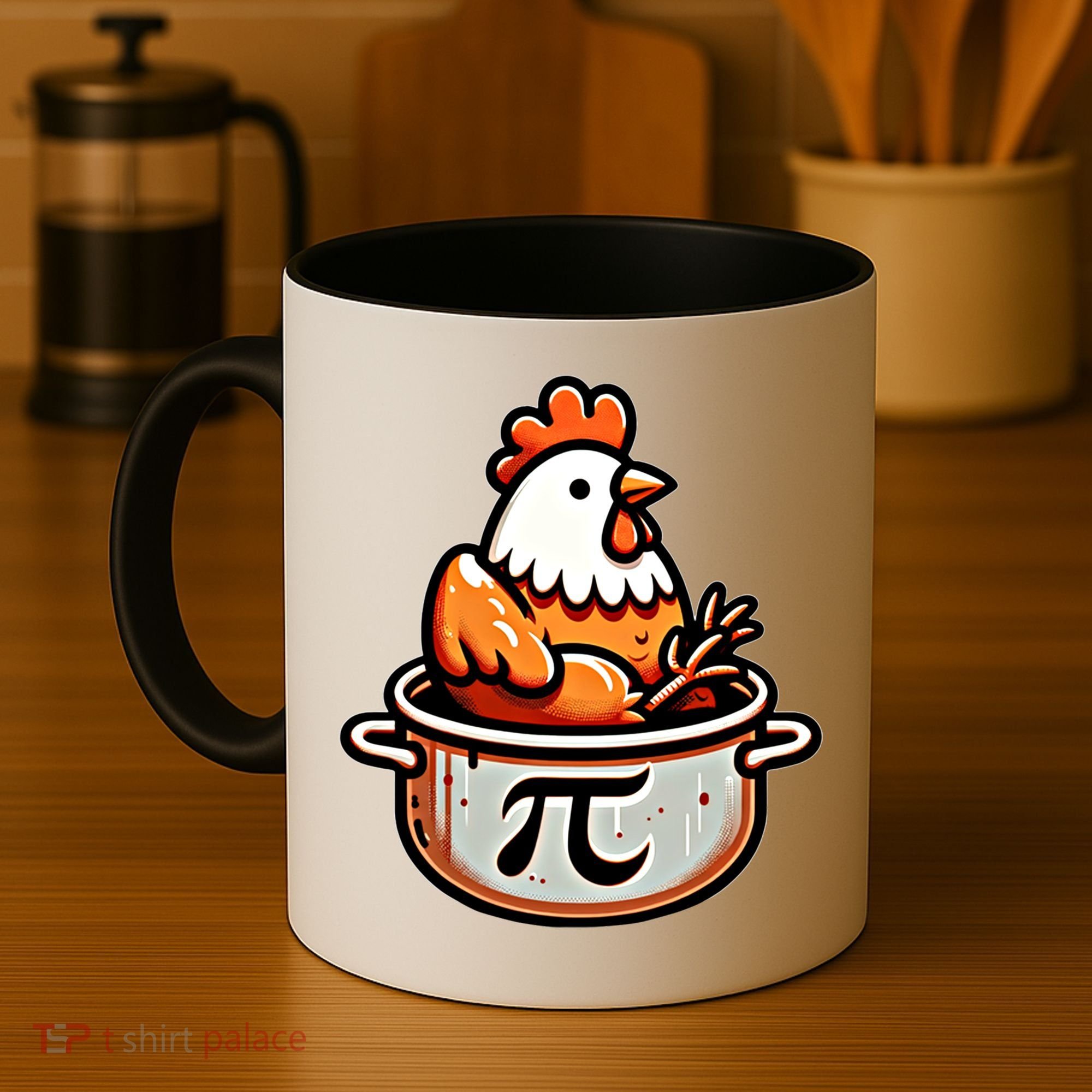 Chicken Pot Pie Funny Math Pun Chicken Pot Pi Day Gift Coffee Mug