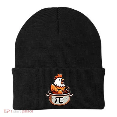 Chicken Pot Pie Funny Math Pun Chicken Pot Pi Day Gift Beanie