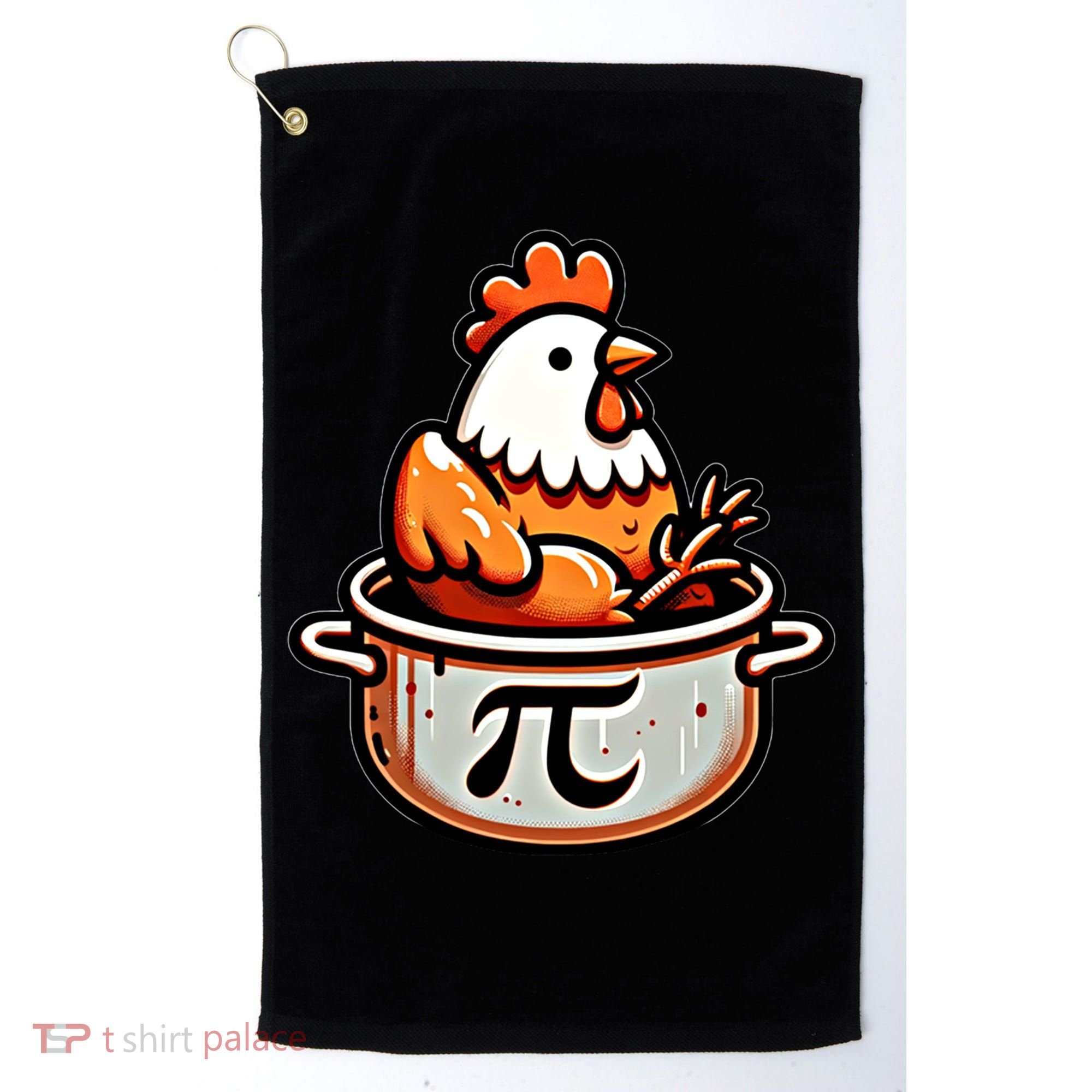 Chicken Pot Pie Funny Math Pun Chicken Pot Pi Day Gift Golf Towel