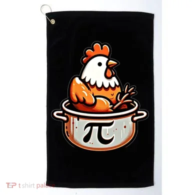 Chicken Pot Pie Funny Math Pun Chicken Pot Pi Day Gift Golf Towel