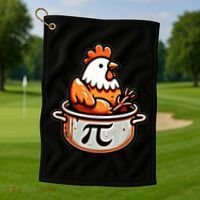 Chicken Pot Pie Funny Math Pun Chicken Pot Pi Day Gift Golf Towel thumb 1