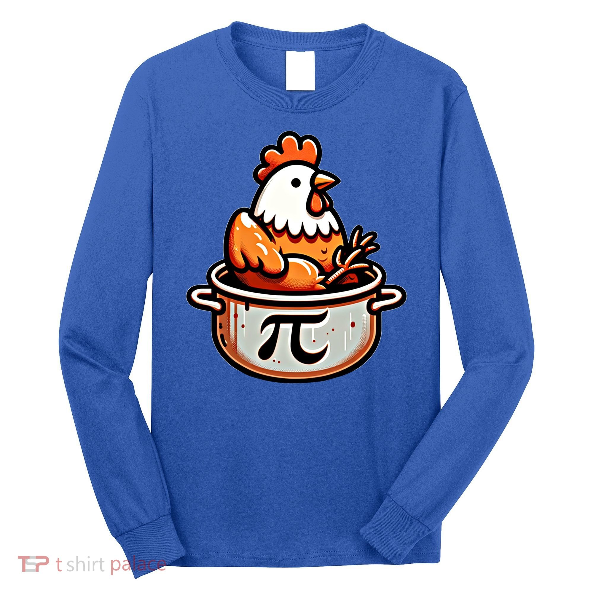Chicken Pot Pie Funny Math Pun Chicken Pot Pi Day Gift Long Sleeve Shirt