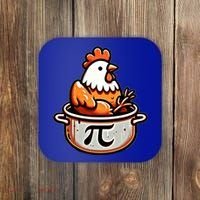 Chicken Pot Pie Funny Math Pun Chicken Pot Pi Day Gift Coaster thumb 0