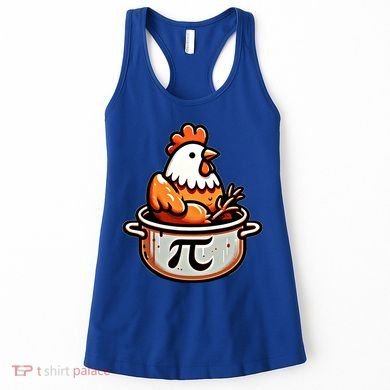 Chicken Pot Pie Funny Math Pun Chicken Pot Pi Day Gift Women's Tank Top
