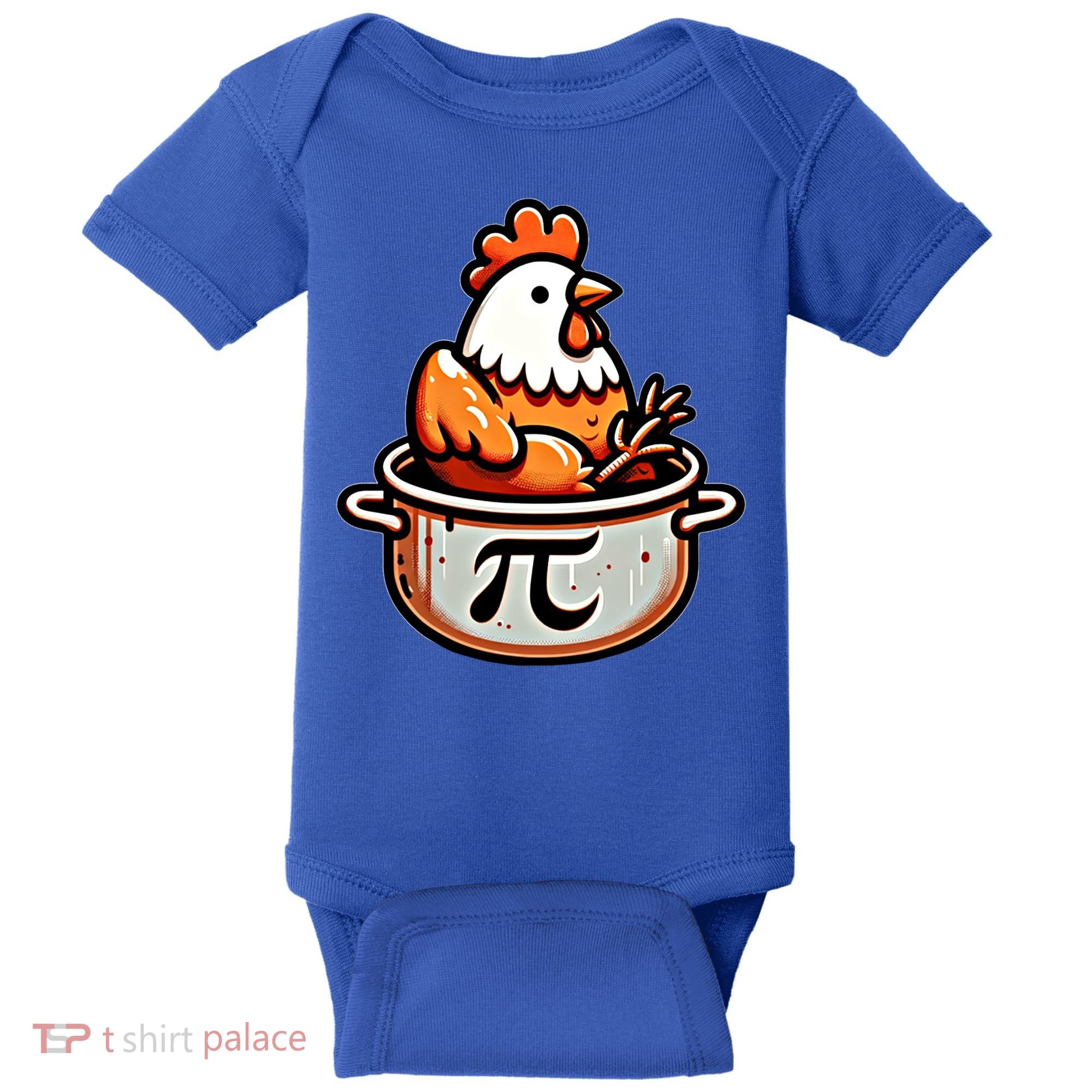 Chicken Pot Pie Funny Math Pun Chicken Pot Pi Day Gift Baby Bodysuit