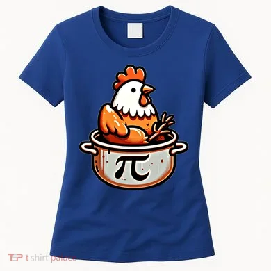 Chicken Pot Pie Funny Math Pun Chicken Pot Pi Day Gift Women's T-Shirt