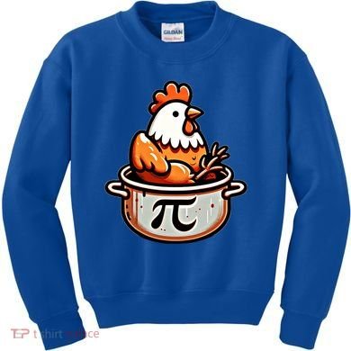 Chicken Pot Pie Funny Math Pun Chicken Pot Pi Day Gift Kids Sweatshirt