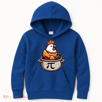 Chicken Pot Pie Funny Math Pun Chicken Pot Pi Day Gift Kids Hoodie