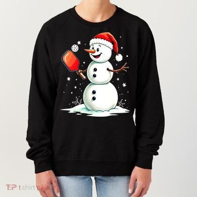 Christmas Pickleball Player Funny Pickleball Snowman Xmas Gift Women's Sweatshirt