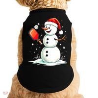 Christmas Pickleball Player Funny Pickleball Snowman Xmas Gift Doggie Tank thumb 0