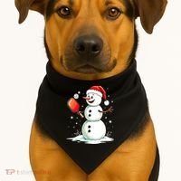Christmas Pickleball Player Funny Pickleball Snowman Xmas Gift USA-Made Doggie Bandana thumb 1