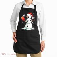 Christmas Pickleball Player Funny Pickleball Snowman Xmas Gift Apron thumb 2