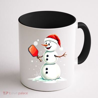 Christmas Pickleball Player Funny Pickleball Snowman Xmas Gift Coffee Mug back