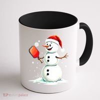 Christmas Pickleball Player Funny Pickleball Snowman Xmas Gift Coffee Mug thumb 1