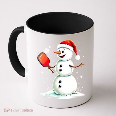Christmas Pickleball Player Funny Pickleball Snowman Xmas Gift Coffee Mug