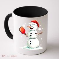 Christmas Pickleball Player Funny Pickleball Snowman Xmas Gift Coffee Mug thumb 0