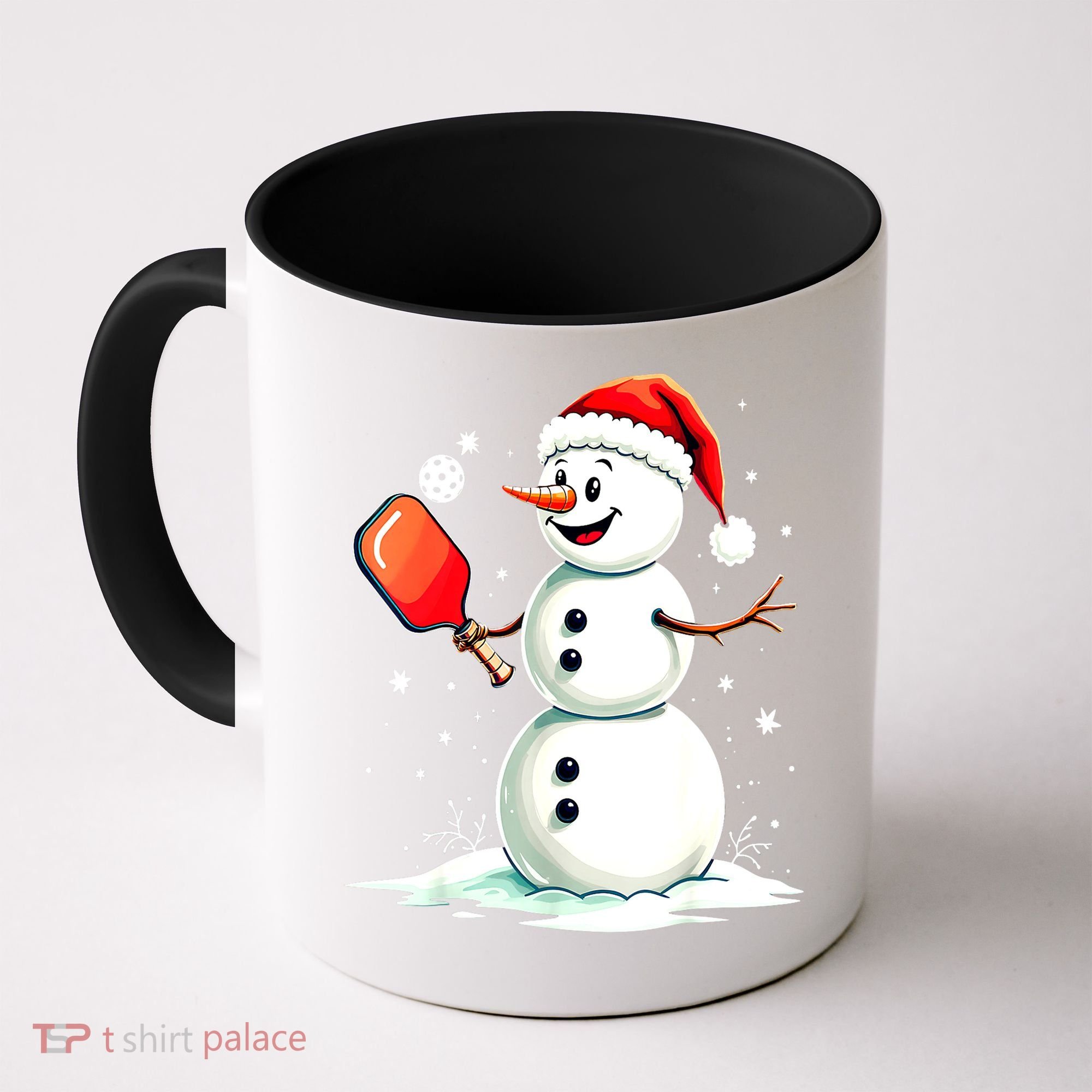 Christmas Pickleball Player Funny Pickleball Snowman Xmas Gift Coffee Mug