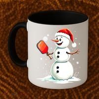 Christmas Pickleball Player Funny Pickleball Snowman Xmas Gift Coffee Mug thumb 2