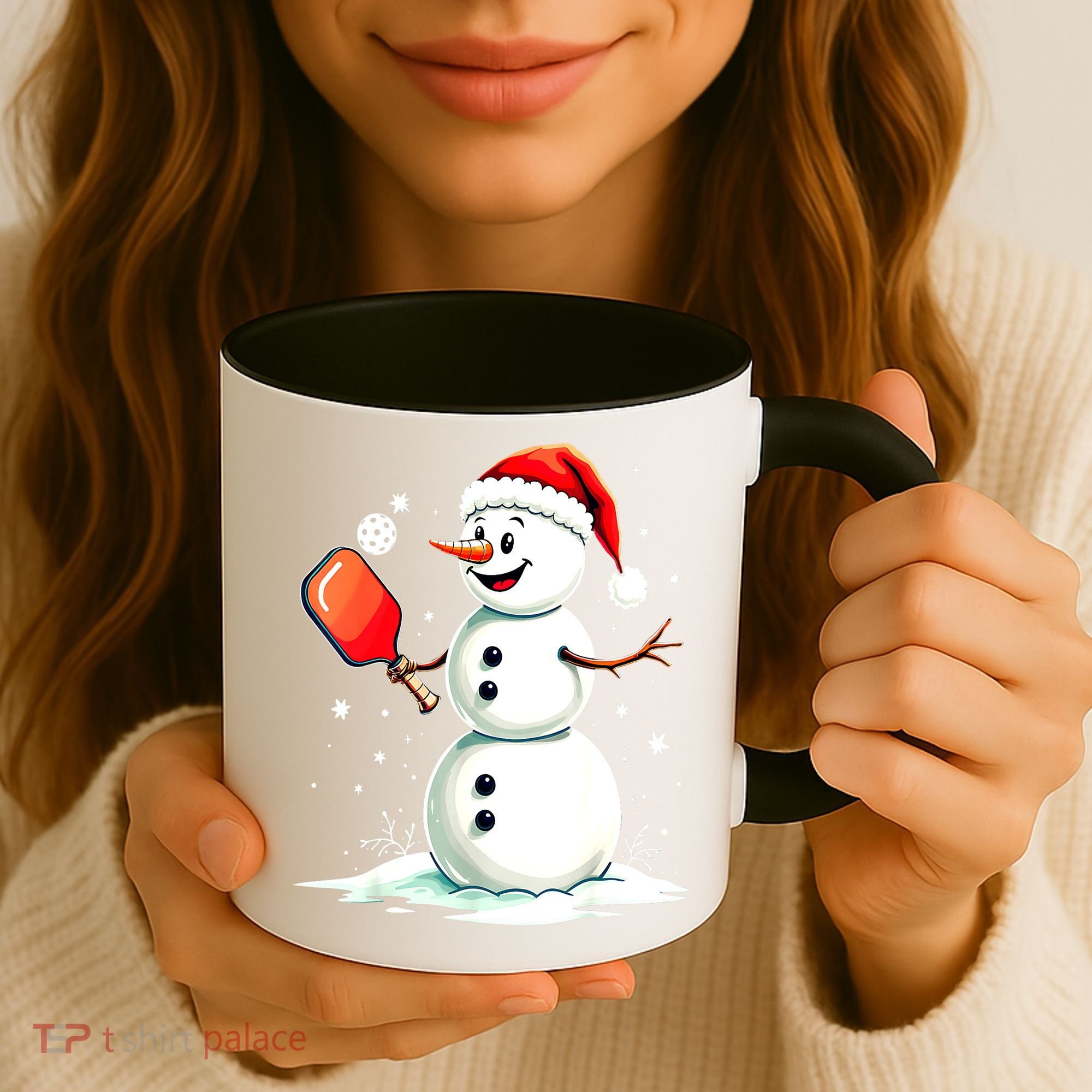 Christmas Pickleball Player Funny Pickleball Snowman Xmas Gift Coffee Mug