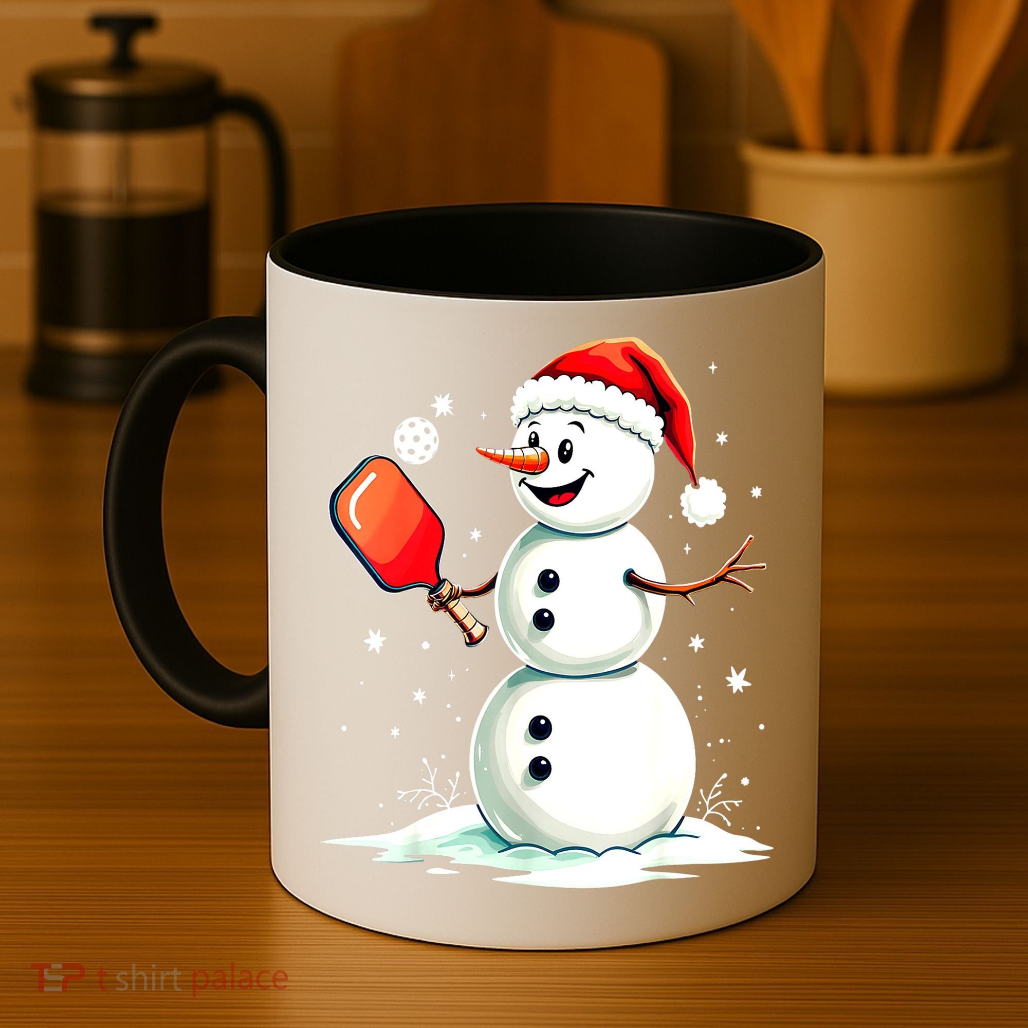 Christmas Pickleball Player Funny Pickleball Snowman Xmas Gift Coffee Mug