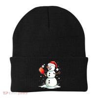 Christmas Pickleball Player Funny Pickleball Snowman Xmas Gift Beanie thumb 0