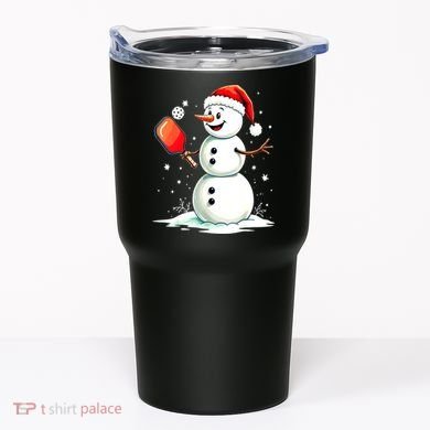 Christmas Pickleball Player Funny Pickleball Snowman Xmas Gift Tumbler