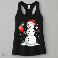 Christmas Pickleball Player Funny Pickleball Snowman Xmas Gift Women's Tank Top thumb 3