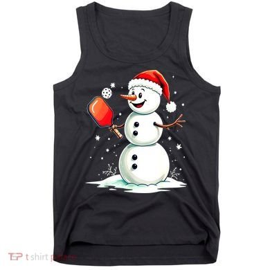 Christmas Pickleball Player Funny Pickleball Snowman Xmas Gift Tank Top