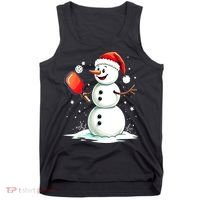 Christmas Pickleball Player Funny Pickleball Snowman Xmas Gift Tank Top thumb 0