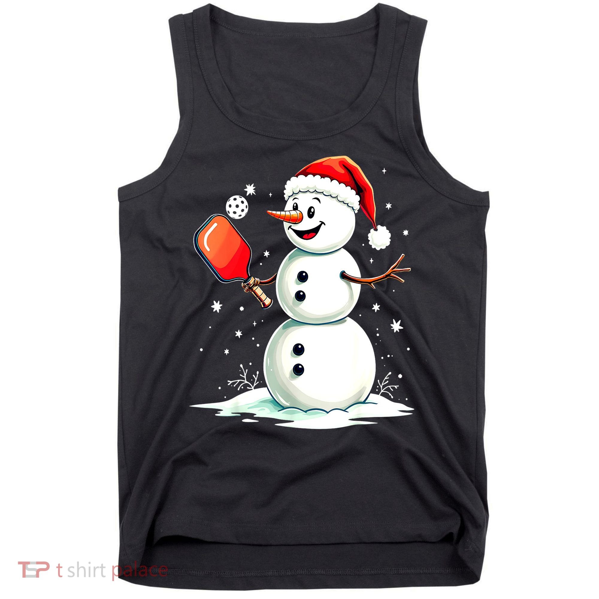 Christmas Pickleball Player Funny Pickleball Snowman Xmas Gift Tank Top
