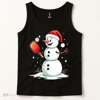 Christmas Pickleball Player Funny Pickleball Snowman Xmas Gift Tank Top thumb 2