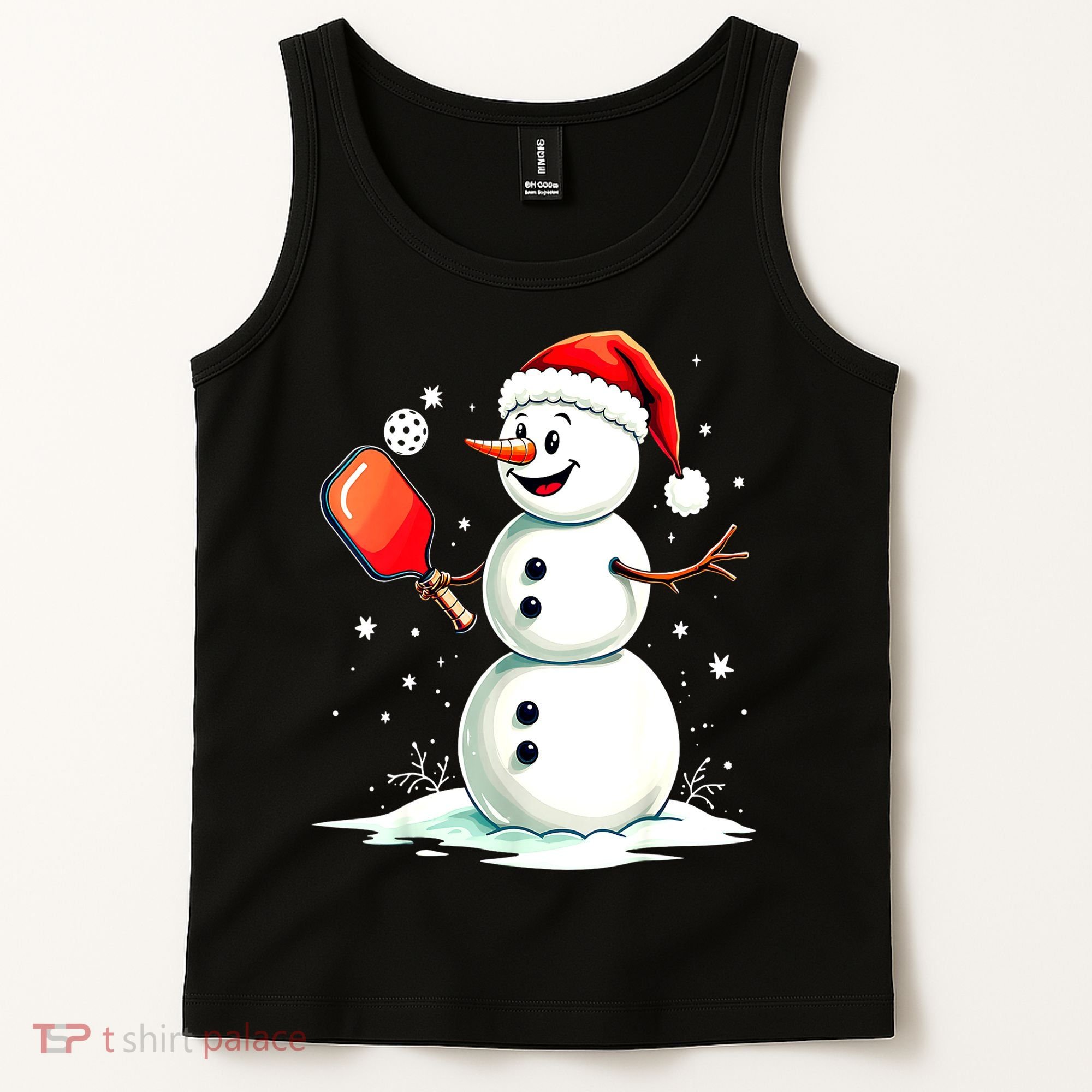 Christmas Pickleball Player Funny Pickleball Snowman Xmas Gift Tank Top
