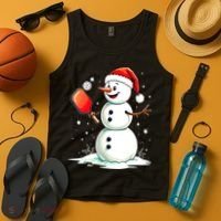 Christmas Pickleball Player Funny Pickleball Snowman Xmas Gift Tank Top thumb 4