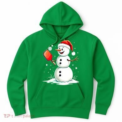 Christmas Pickleball Player Funny Pickleball Snowman Xmas Gift Hoodie