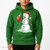 Christmas Pickleball Player Funny Pickleball Snowman Xmas Gift Hoodie thumb 2