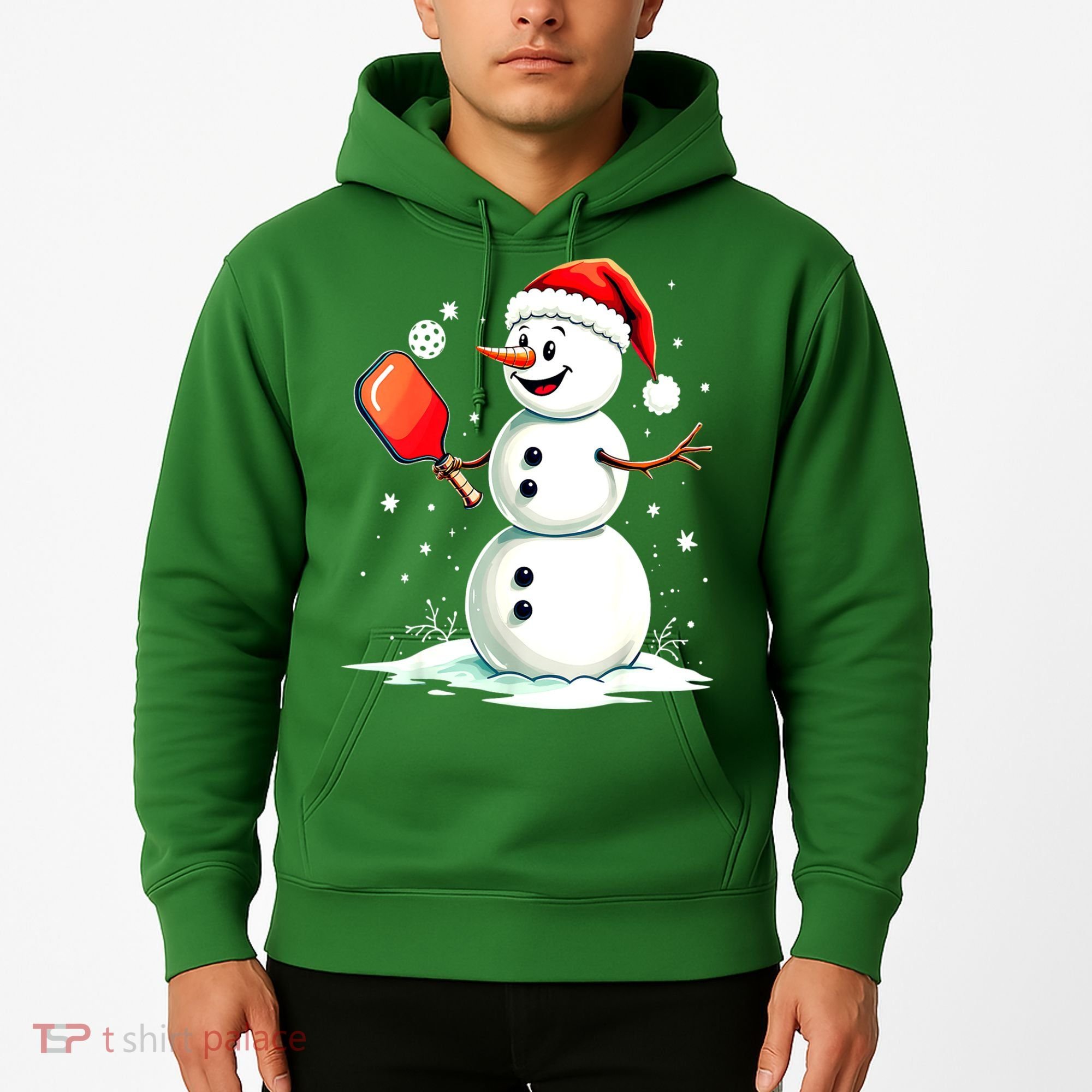 Christmas Pickleball Player Funny Pickleball Snowman Xmas Gift Hoodie
