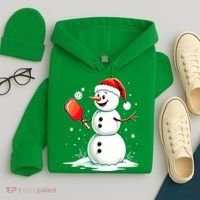 Christmas Pickleball Player Funny Pickleball Snowman Xmas Gift Hoodie thumb 4