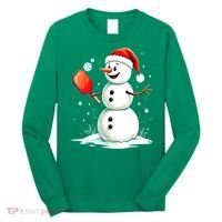Christmas Pickleball Player Funny Pickleball Snowman Xmas Gift Long Sleeve Shirt thumb 0
