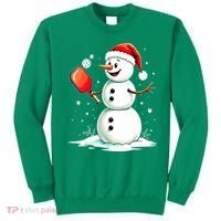 Christmas Pickleball Player Funny Pickleball Snowman Xmas Gift Sweatshirt thumb 0